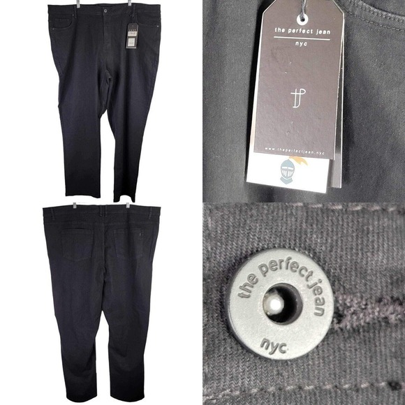 The Perfect Jean NYC Mens Size Big Tall 50X36 Athletic Fit Stretch Black New - Picture 1 of 10